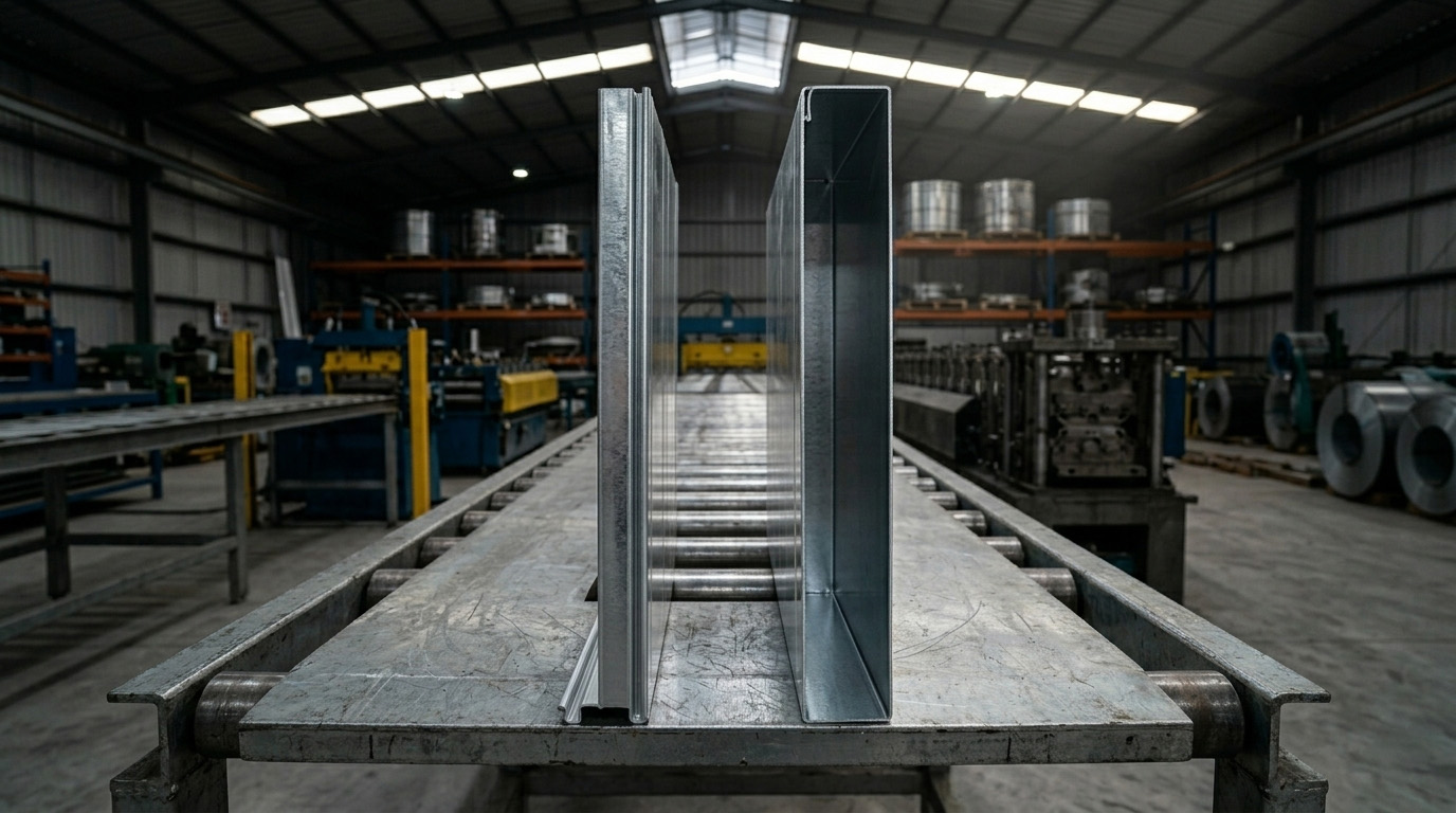 Carrilera para Tira de Cortina Plana y Europea Calibre 16 y 14 MS Fábrica de Perfiles