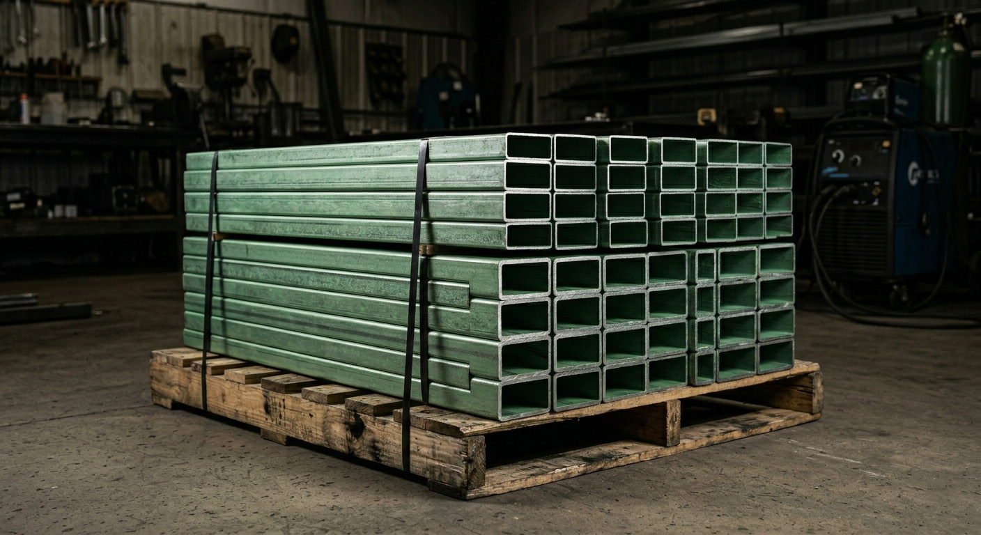 Perfil rectangular de acero zintro verde calibre 18 y 20 MS Fábrica de Perfiles