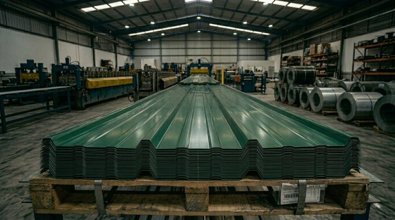 Tablero de acero en almacén industrial MS Fábrica de Perfiles
